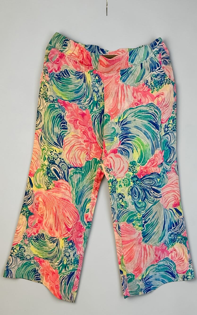NWT Lilly Pulitzer Bal Harbour Palazzo Pants in A Mermaid’s Tail. Size Large.